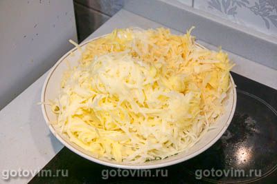 Запеканка из тертого картофеля с куриной грудкой и овощами, Шаг 06