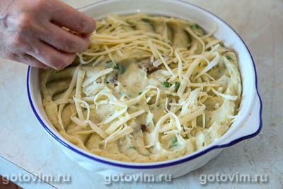 Запеканка из картофельного пюре с солеными грибами , Шаг 11