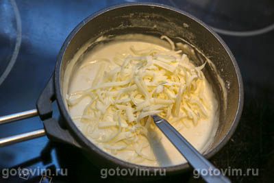 Лазанья из блинов с мясным фаршем и сырным соусом бешамель, Шаг 07
