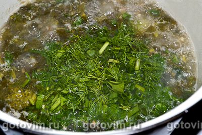 Зеленый суп с гречневой крупой, Шаг 08