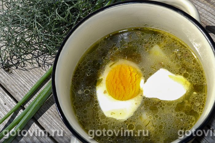 Зеленый суп с гречневой крупой. Фотография рецепта