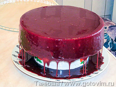 Зеркальная шоколадная глазурь для торта, Шаг 01