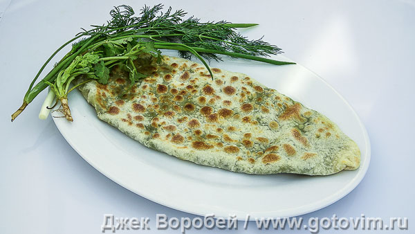 Жянгаловац (армянская лепешка с зеленью). Фотография рецепта